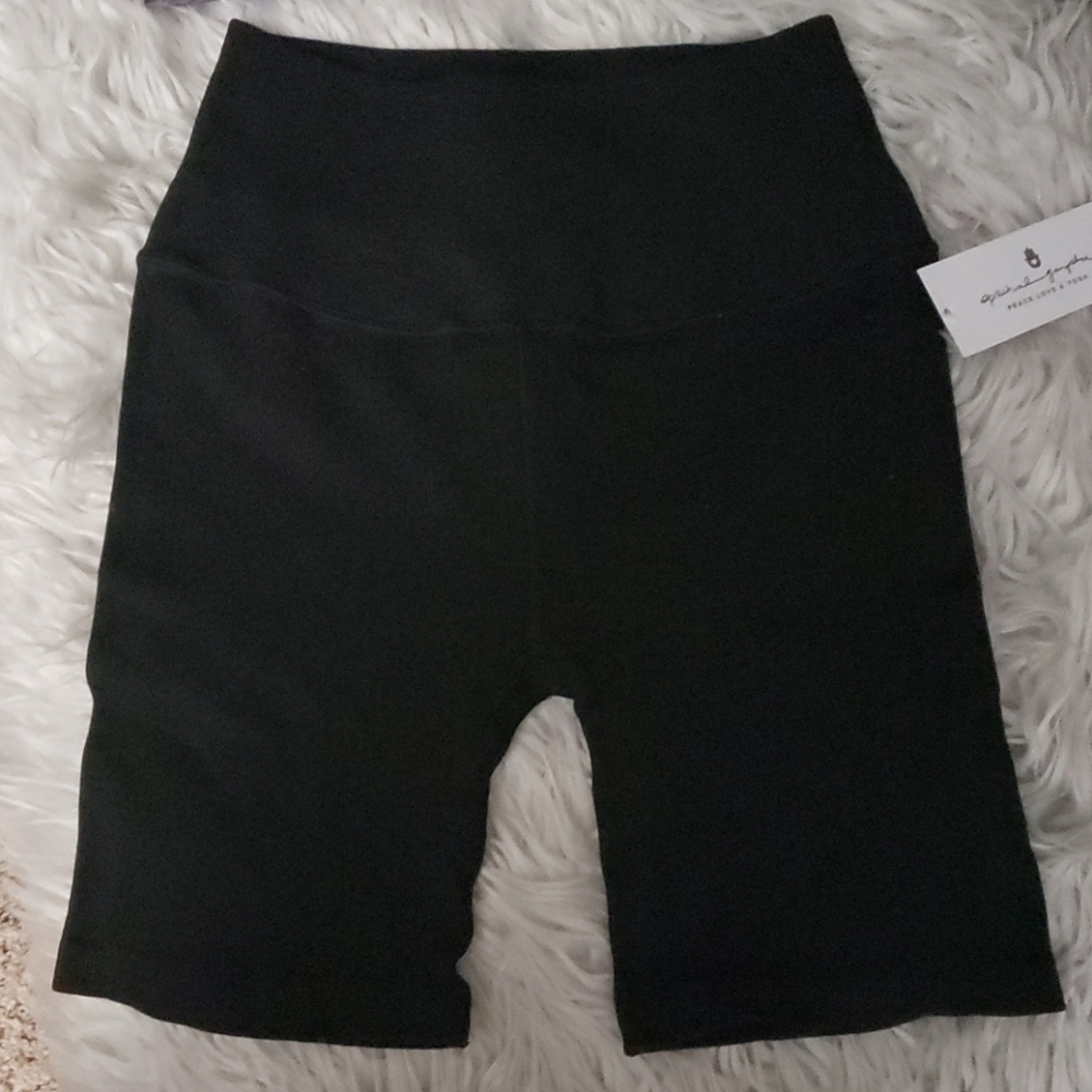 Spiritual Gangster Black Athletic Bike Shorts